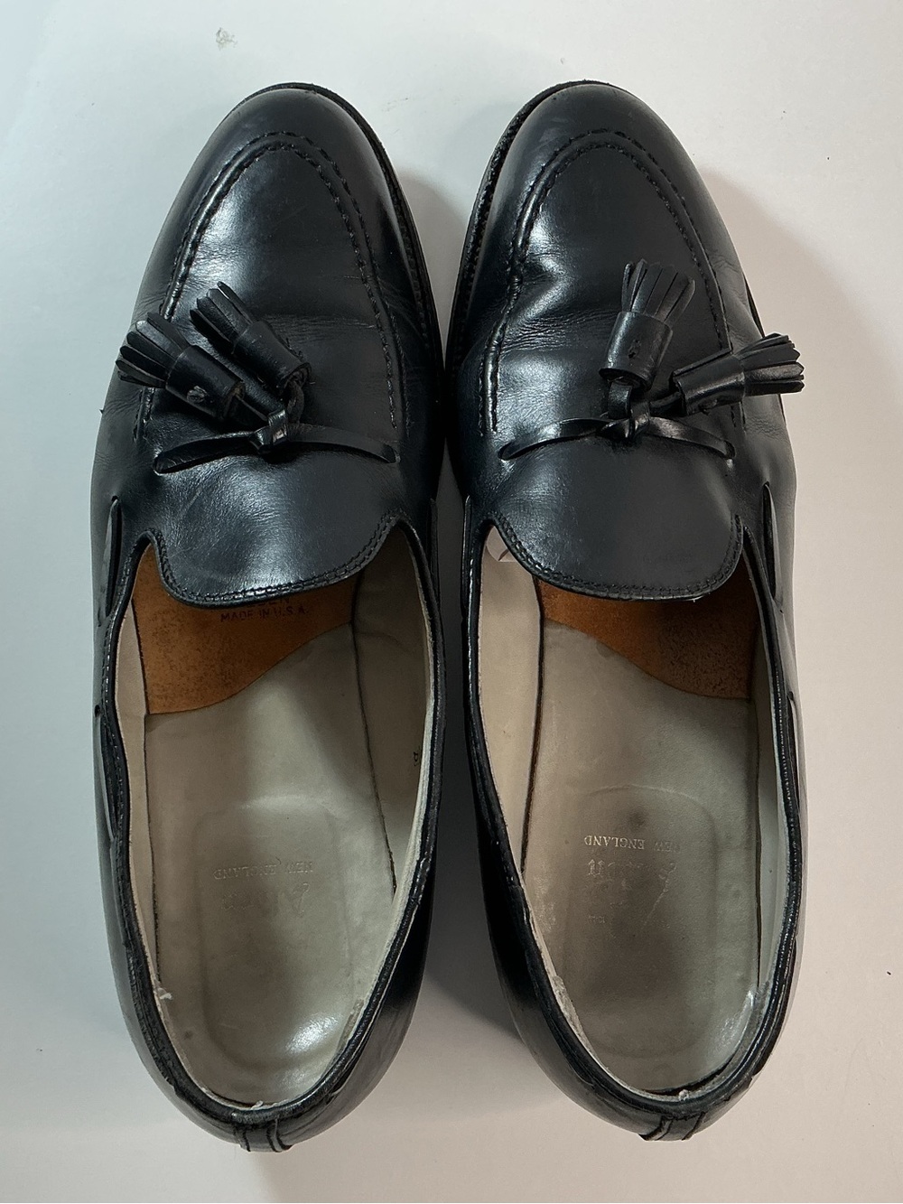 Alden Black Leather Tassel Loafers for Men